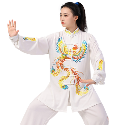 劲武精美龙凤刺绣太极服秋冬套装