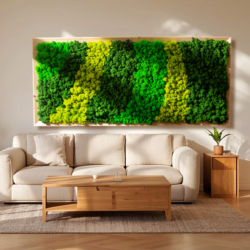 永生苔藓画客厅绿植装饰植物墙真苔藓画电表箱定制多肉植物壁挂图片