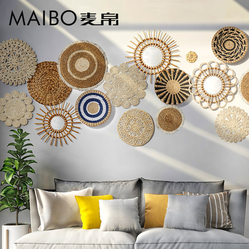 麦帛客厅中式麻绳装饰挂饰壁饰