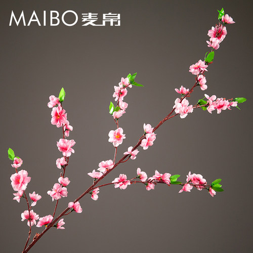 仿真落地餐厅样板间装饰桃花枝