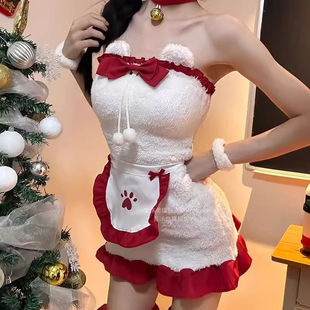 小熊裙套装性感抹胸连衣裙露背圣诞战衣冬天圣诞节战衣纯欲现货