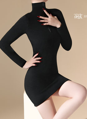 性感秋冬包臀裙紧身无缝加绒保暖塑身显瘦丝袜诱惑短包女黑丝包裙