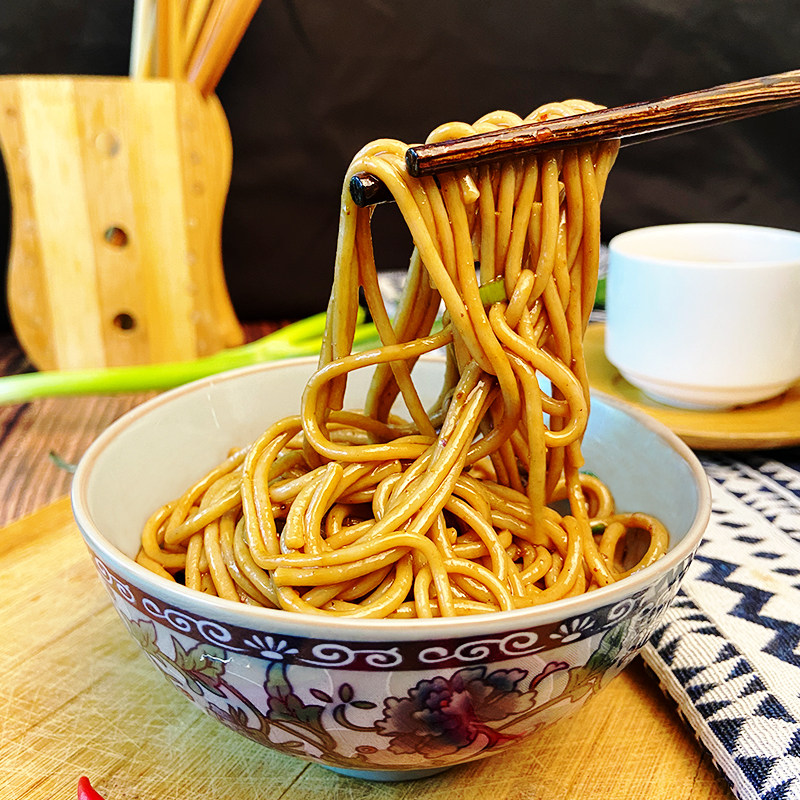 武川莜面食鲜纪拌面速食免煮荞面内蒙古特产粗粮凉拌面条235克/盒