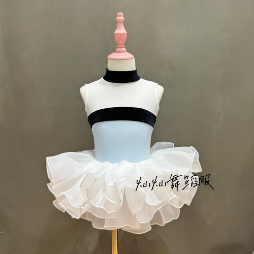 儿童舞蹈服女童夏季连体练功服演出服考级服演出服中国舞民舞无袖
