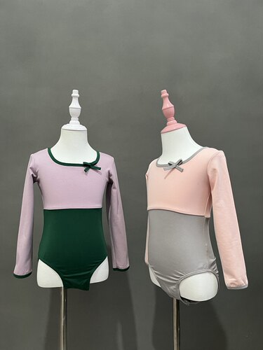 儿童女新款秋冬长袖舞蹈服中国舞芭蕾舞民族舞练功服拼接法式方领