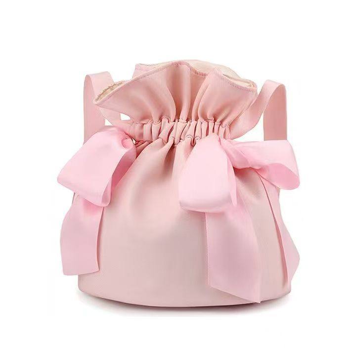 蝴蝶结抽绳水桶包女单肩斜挎包可爱迷你小包包双肩背包舞蹈包可印,运动/瑜伽/健身/球迷用品,更多舞蹈配饰,淘宝优惠券,粉丝福利购,淘宝优惠卷