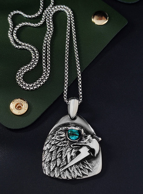 闪电老鹰吊坠高桥项链不掉色