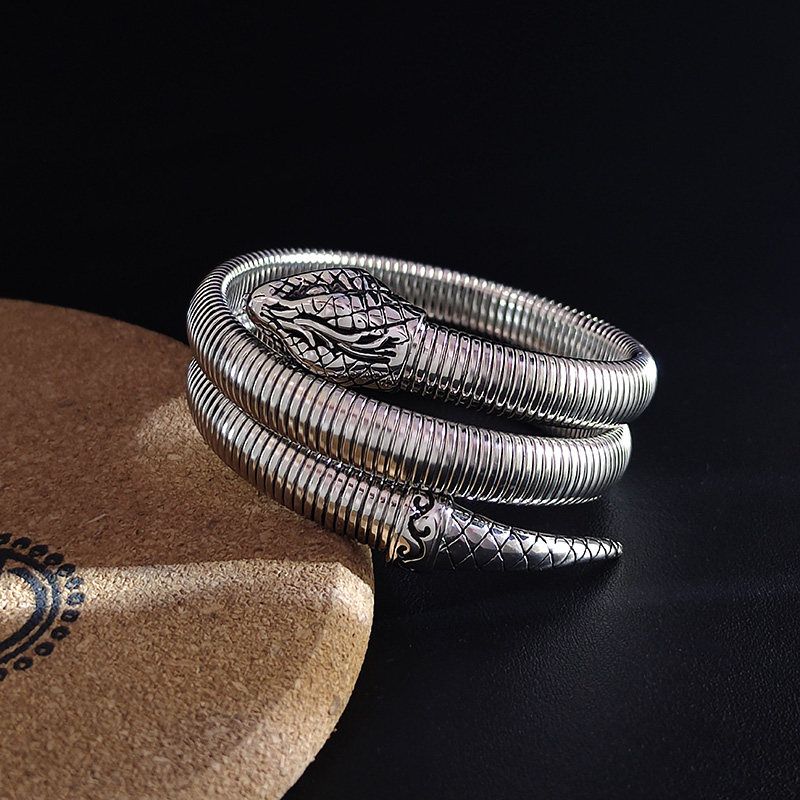 蛇骨手镯男潮高级感冷淡风手饰品嘻哈朋克个性多层钛钢手链不掉色