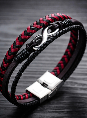 欧美风百搭简单大方配饰编织皮绳