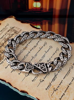 复古蛇纹钛钢手链男日韩个性配饰