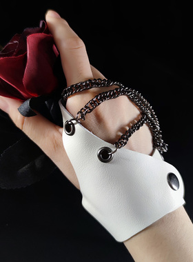 赛博朋克皮手套女甜酷个性男情侣