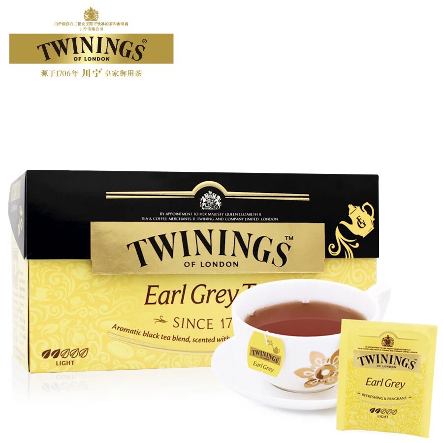 英国川宁twinings豪门伯爵红茶25片装 盒装茶包波兰进口红茶