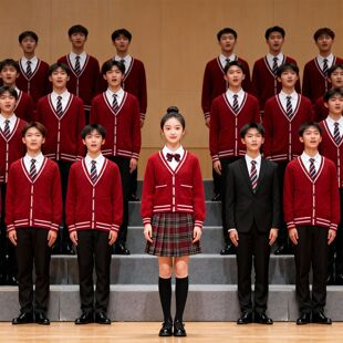 元旦儿童合唱演出服毛衣主持人礼服女诗歌朗诵小学生大合唱表演服