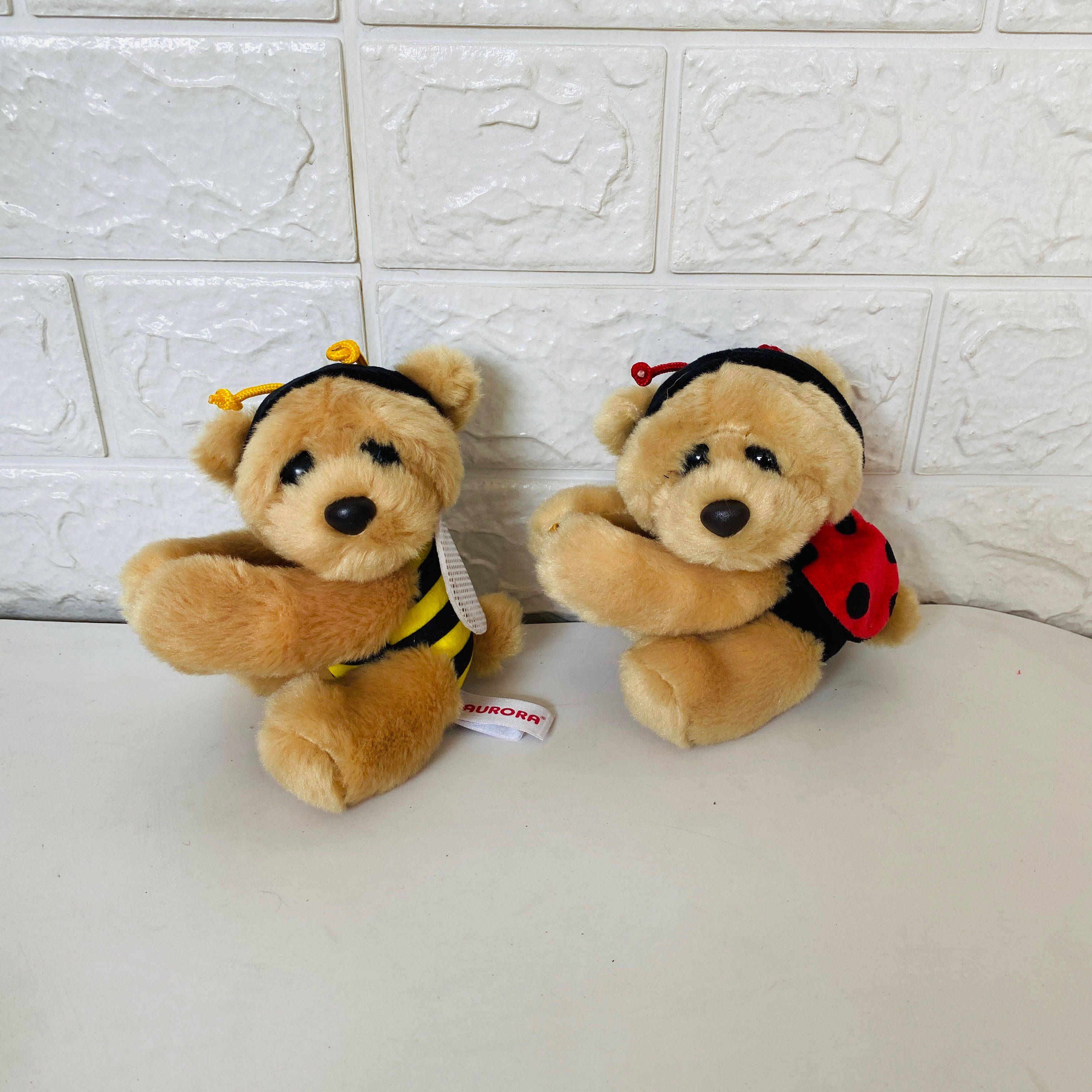 韩国auror蜜蜂泰迪熊毛绒公仔 手抓小熊毛绒玩具 装饰小熊玩具