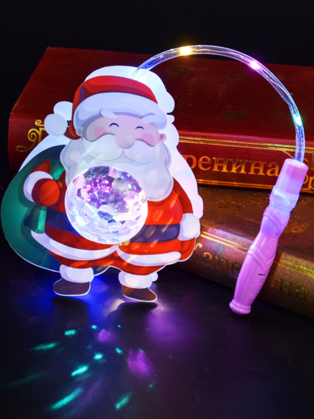 남자와 여자를위한 크리스마스 선물 휴대용 프로젝션 랜턴 작은 선물 휴대용 산타 클로스 눈사람 트리 빛나는 랜턴