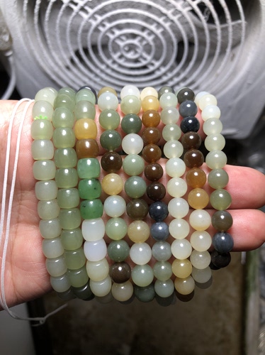 和田玉 红糖糖白玉烟紫碧玉青花多宝手链 项链吊坠男女款