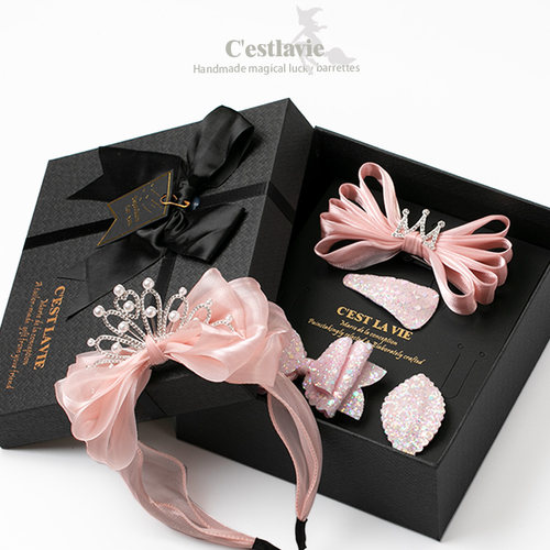 女童套装礼盒发箍发饰包邮