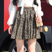 碎花裙短裙雪纺女裙裤 裙 半裙百褶裙蛋糕裙半身裙裤 裙子夏季 短款