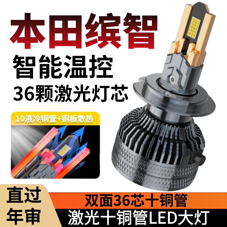 适用于本田缤智led大灯远近光灯泡专车专用改装超亮LED灯泡远光灯