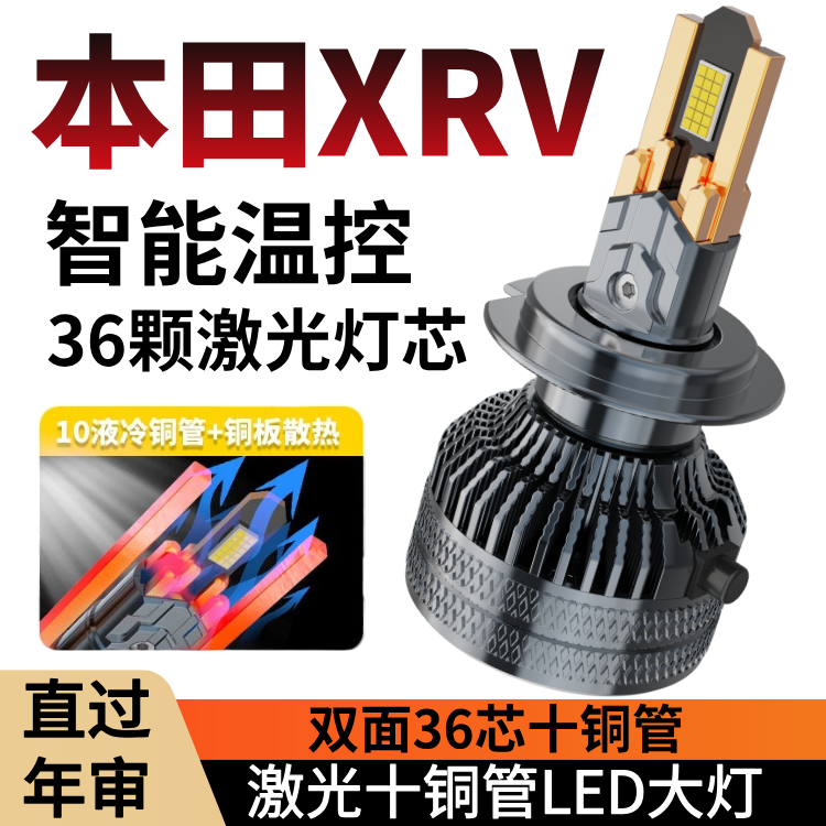 适用15-22款本田XRV前大灯改装LED远光近光灯超亮灯泡汽车配件