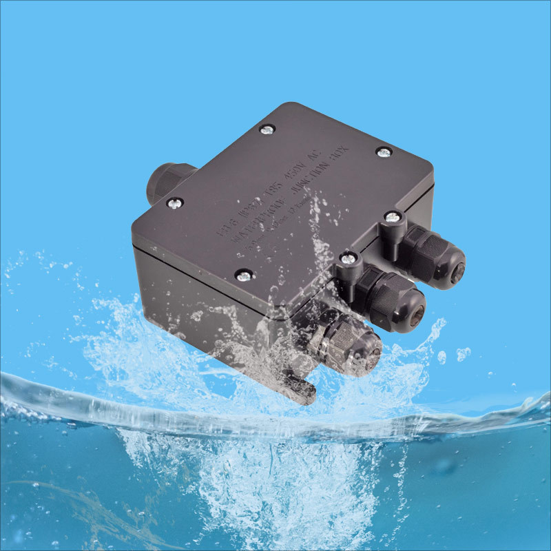 eb6四通防水接线盒923/pa10端子防水盒ip67二进二出护线盒5 6 7位