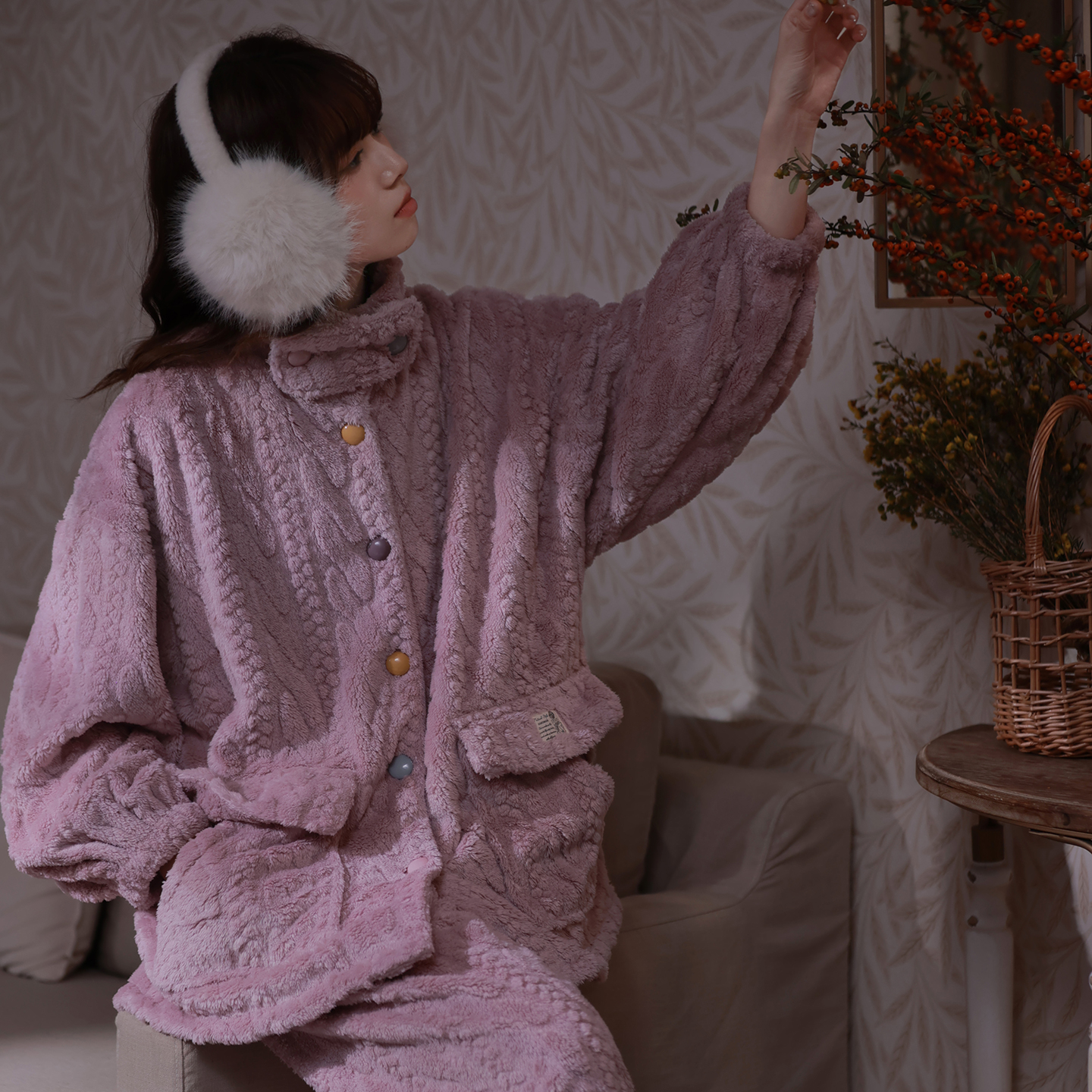 马克公主珊瑚绒睡衣女秋冬可外穿