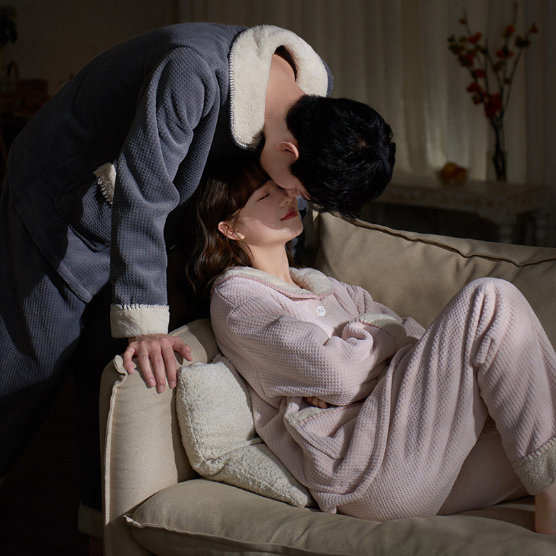 马克公主情侣睡衣秋冬季珊瑚绒加厚高级感复合绒冬天男女士家居服,女士内衣/男士内衣/家居服,睡衣/家居服套装,淘宝优惠券,粉丝福利购,淘宝优惠卷