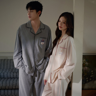 马克公主情侣睡衣女春秋新款可爱卡通纯棉长袖好看流行男生家居服