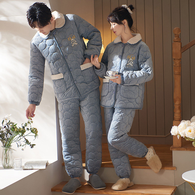 马克公主三层夹棉加绒情侣睡衣外套女冬天珊瑚绒超厚卡通家居服男,女士内衣/男士内衣/家居服,睡衣/家居服套装,淘宝优惠券,粉丝福利购,淘宝优惠卷