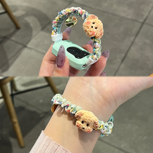 秋冬季 高级感XL女款 发圈band8运动智能腕带6pro保护套荣耀10时尚 适用于华为手环10表带小狗花边手表9NFC新款