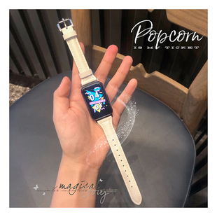 9表带10智能运动手表小蛮腰腕带手环watchfit2 适用华为Watch 4Pro皮质雅致版 荣耀手环7 女保护壳 Fit2