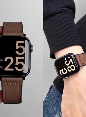 适用红米手表5表带真皮质REDMI Watch6高级磁吸疯马硅胶纹男士手腕带智能运动手环5eSIM版时尚女生秋冬款配件