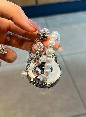 适用于oppo watch X2mini表带4pro新款串珠x2爱心珍珠白智能运动手表watch2/3女士X2 MINI腕带女款高级JY夏季
