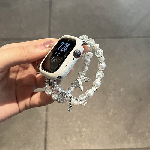 适用于华为fit4手表表带新款串珠watch FIT4/5Pro山茶花fit3智能运动腕带fit系列一二代保护套壳夏季女款高级