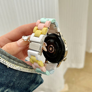 适用vivowatch3表带watch2新款树脂vivo gt1/2手表带watch1智能女生运动可爱七彩色高级感夏季非原装创意配件