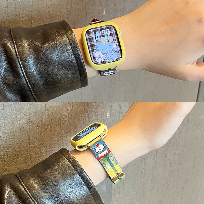 新品适用小米手环9pro表带8pro皮质7Pro手表女生彩色格纹watch6智能红米WATCH5/4男女款毛呢秋冬季JY高级感,智能设备,智能手表手环表带/腕带,淘宝优惠券,粉丝福利购,淘宝优惠卷