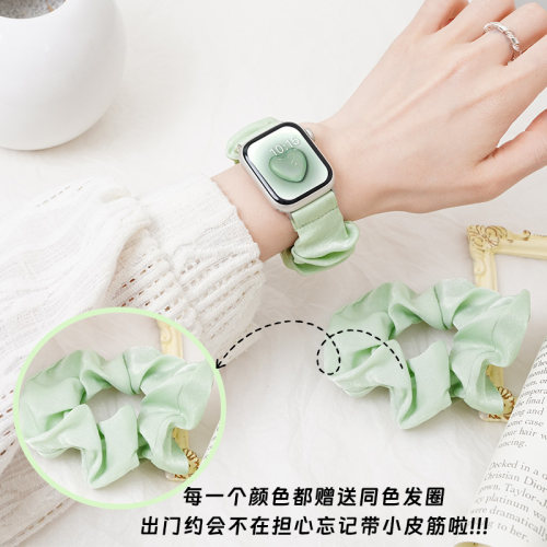适用applewatch表带S11苹果s9手表iwatch8新款ultra女款s10大肠发圈S876手表带se创意高级感小众秋冬替换带