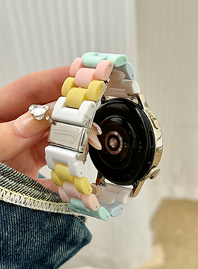 适用小米手表表带s3新款watchS4树脂S1pro七彩糖果color2女生Watch5高级感华米GTS4手表Amazfit Balance腕带