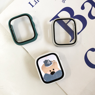 适用苹果手表iwatch9保护套applewatch8/7/6/5/4/se代保护壳s7钢化膜s8全包一体壳膜八代表盘41/45mm表盘表带