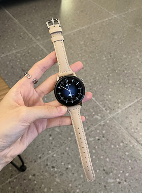 适用华为手表gt6表带watch5/4pro新款GT5/4真皮质ECG小蛮腰gt3女款时尚buds创意GS荣耀magic2高级非原装配件