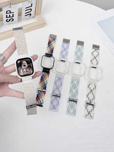 适用Redmiwatch5表带新款编织尼龙腕带智能运动手环4/3青春版红米watch2代男女生时尚舒适透气金属卡扣非原装