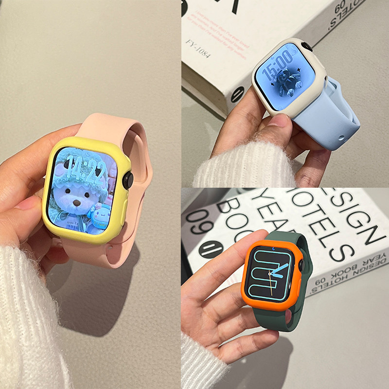 适用苹果手表表带s10i液态硅胶applewatch11智能8新款ultra运动watch9夏天男女生41/45mm星光色非原装腕带图片