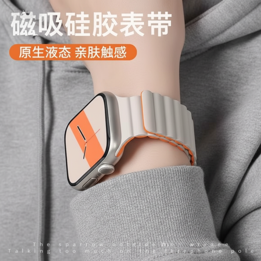 适用小米手环9Pro表带Xiaomi磁吸回环硅胶8Pro时尚女生腕带新智能手表红米watch5/4男式运动创意高级感秋冬款