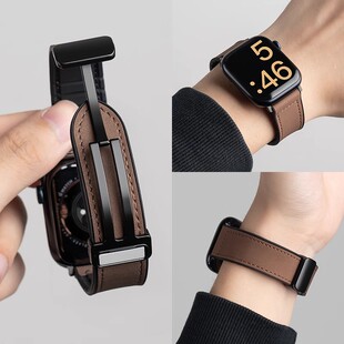 适用华为WATCH D2表带HUAWEI WATCH D血压表男士真皮腕带运动健康时尚女手环watch d2便捷磁吸式快拆配件冬款