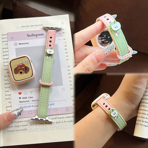 适用华为fit4手表表带新款FIT4Pro双钉超纤皮质腕带WATCH FIT3高级感夏天女款保护壳XL智能腕表透气替换配件