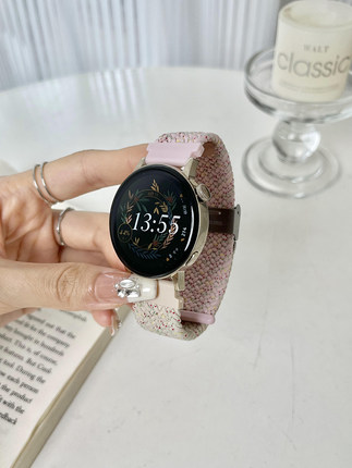 适用ticwatch表带Prox/2020/E/2代经典C2/S2智能GTX腕带双拼色卡扣尼龙Ticwatchpro编织男女款非原装亲肤表带