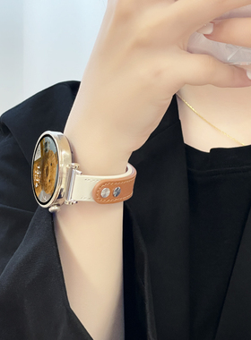 适用佳明Lily2表带Garmin Active5/venu sq2/3S/2puls/2S/Move Trend真皮质18/14mm快拆女生非原装运动手表带