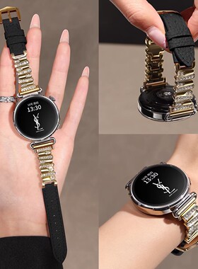 适用oppowatchx2手表带x2Mini女款腕带新款镶钻皮质一加手表2智能运动OnePlusWatch2/3高级精致替换带表链jw