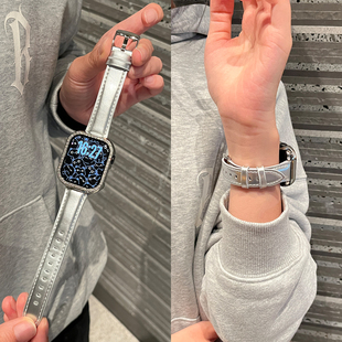 秋冬季 5男女款 JY高级感超显白 8Pro手表亮面7Pro女生腕带智能手环红米watch6 适用小米手环9pro表带皮质新款