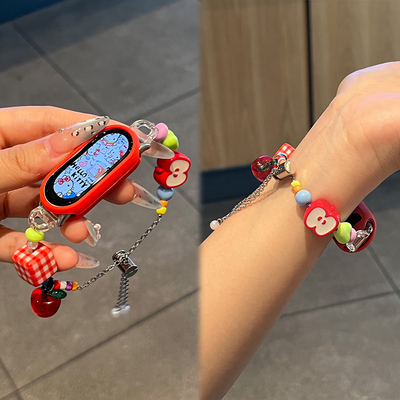 炫戴适用手环透红苹果串珠表带